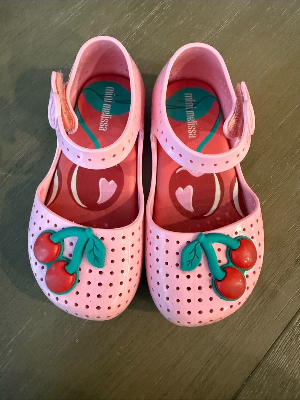 Mini Melissa Pink Kids' Cherry Strap Sandals